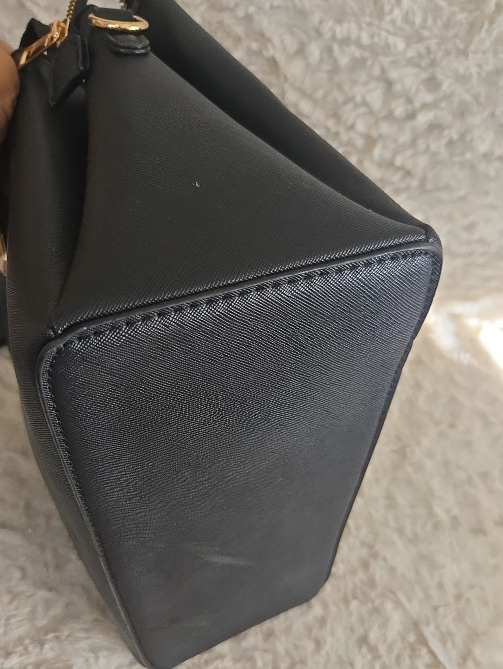 Black  Tote Handbag with Gold Hardware